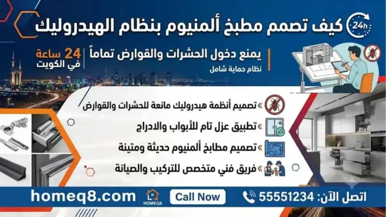 كيف تصمم مطبخ ألمنيوم بنظام الهيدروليك يمنع دخول الحشرات والقوارض تماماً